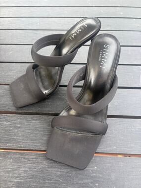 Simmi London Black Square Toe Heels Size 7